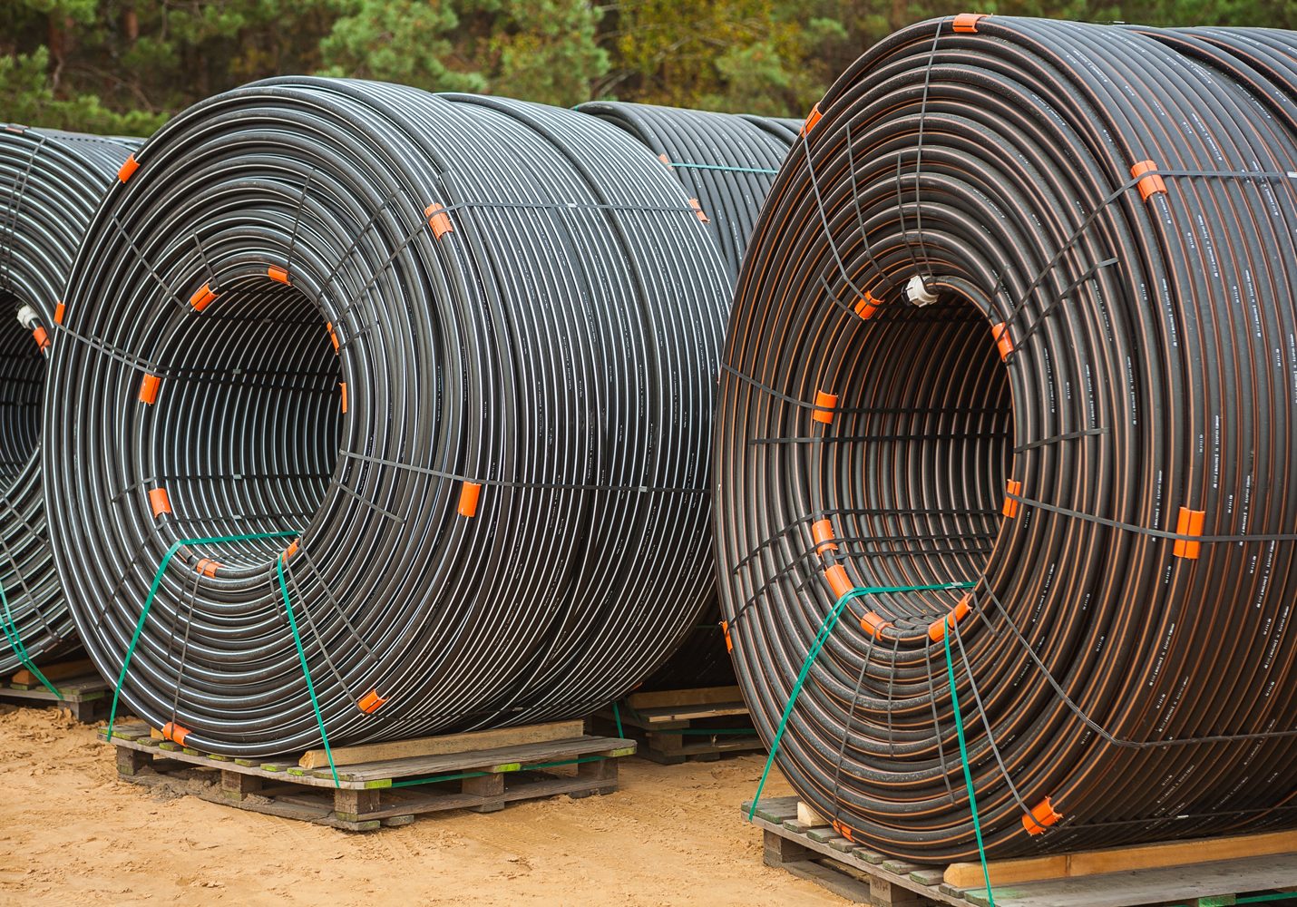 rolls-pipes-construction-site-forest rolls-pipes-construction-site-forest